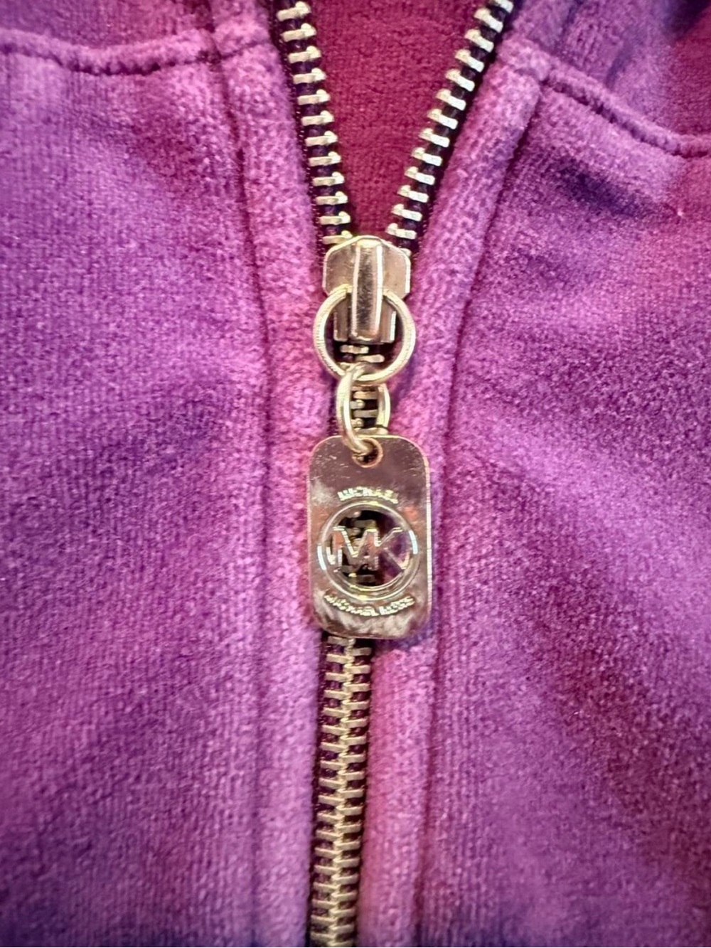MICHAEL Michael Kors Purple Velour Tracksuit Set Zip Jacket Pants Y2K - Picture 6 of 7